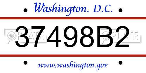 37498B2 District Of Columbia License Plate