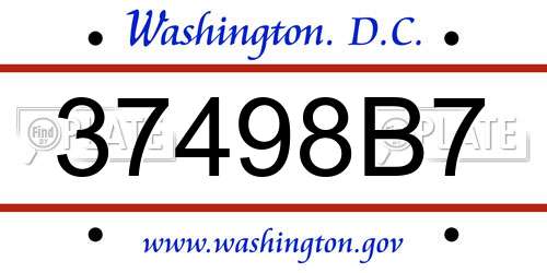 37498B7 District Of Columbia License Plate