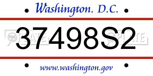 37498S2 District Of Columbia License Plate