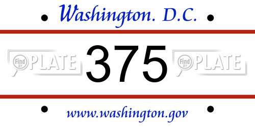 375 District Of Columbia License Plate