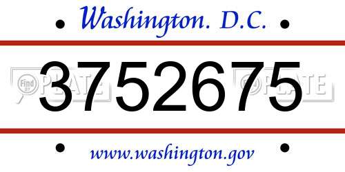 3752675 District Of Columbia License Plate
