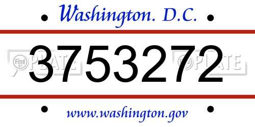 3753272 District Of Columbia License Plate