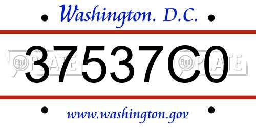 37537C0 District Of Columbia License Plate