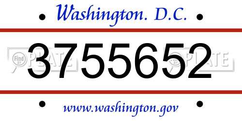 3755652 District Of Columbia License Plate