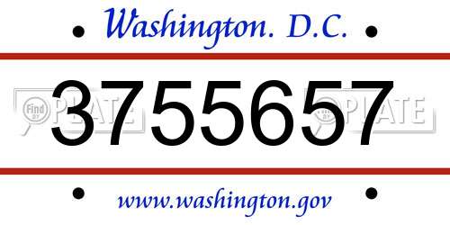 3755657 District Of Columbia License Plate