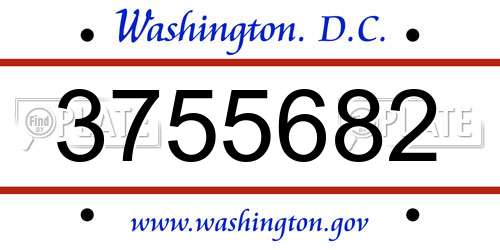 3755682 District Of Columbia License Plate