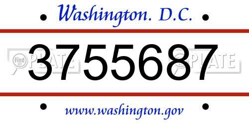 3755687 District Of Columbia License Plate