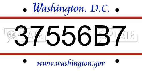 37556B7 District Of Columbia License Plate