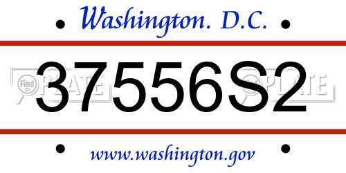 37556S2 District Of Columbia License Plate