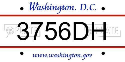3756DH District Of Columbia License Plate