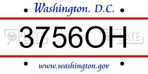 3756OH District Of Columbia License Plate