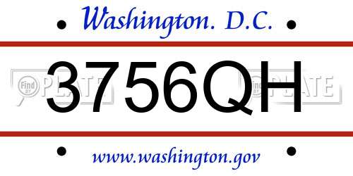 3756QH District Of Columbia License Plate