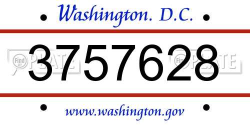 3757628 District Of Columbia License Plate