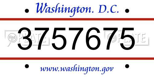 3757675 District Of Columbia License Plate