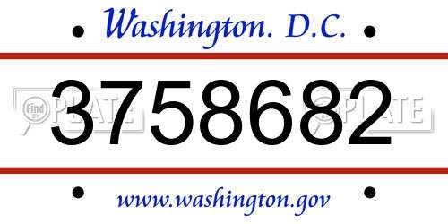 3758682 District Of Columbia License Plate
