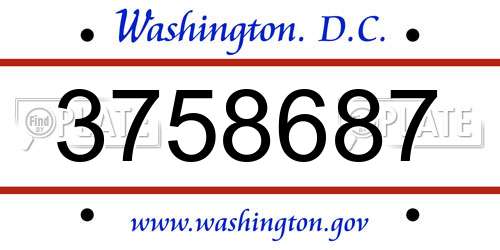 3758687 District Of Columbia License Plate