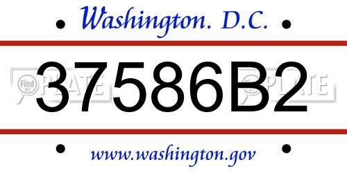 37586B2 District Of Columbia License Plate