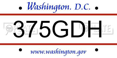 375GDH District Of Columbia License Plate