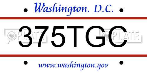 375TGC District Of Columbia License Plate