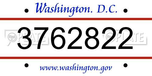 3762822 District Of Columbia License Plate