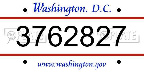 3762827 District Of Columbia License Plate
