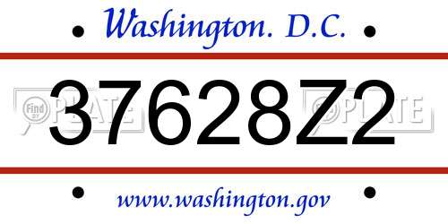 37628Z2 District Of Columbia License Plate