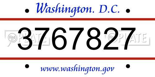 3767827 District Of Columbia License Plate