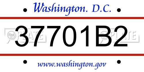 37701B2 District Of Columbia License Plate