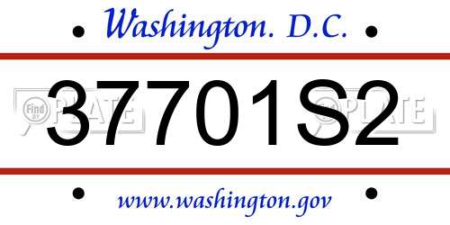37701S2 District Of Columbia License Plate