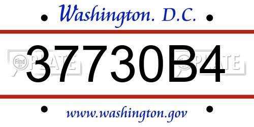 37730B4 District Of Columbia License Plate