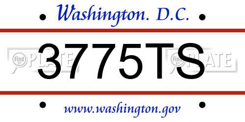 3775TS District Of Columbia License Plate