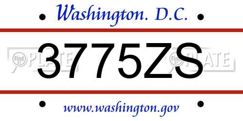 3775ZS District Of Columbia License Plate