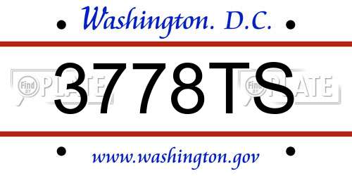 3778TS District Of Columbia License Plate