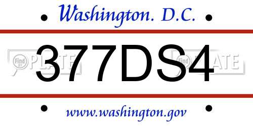 377DS4 District Of Columbia License Plate