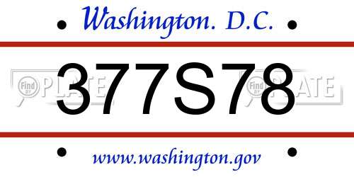 377S78 District Of Columbia License Plate