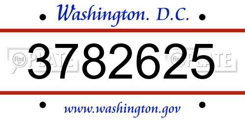3782625 District Of Columbia License Plate