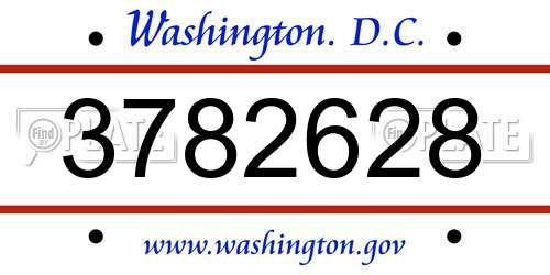 3782628 District Of Columbia License Plate