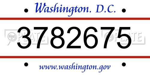 3782675 District Of Columbia License Plate