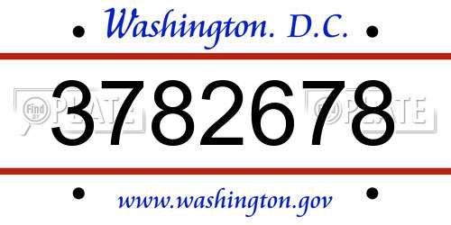 3782678 District Of Columbia License Plate