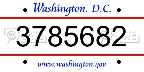3785682 District Of Columbia License Plate