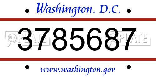 3785687 District Of Columbia License Plate