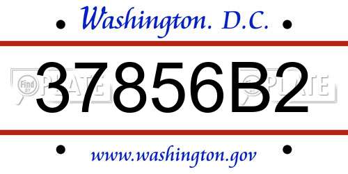 37856B2 District Of Columbia License Plate