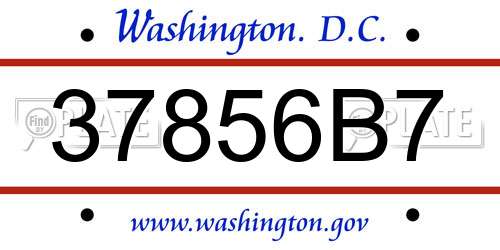 37856B7 District Of Columbia License Plate