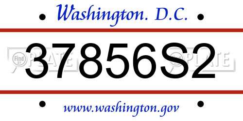 37856S2 District Of Columbia License Plate
