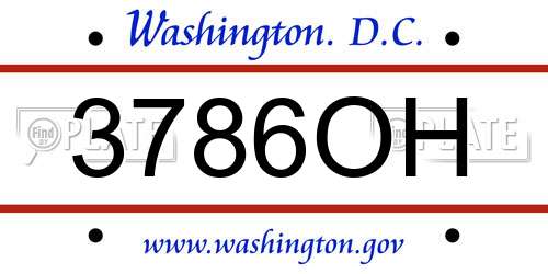 3786OH District Of Columbia License Plate
