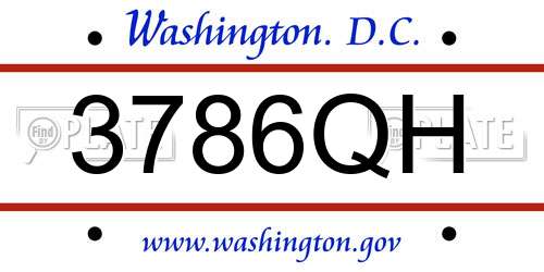 3786QH District Of Columbia License Plate