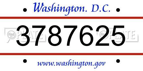 3787625 District Of Columbia License Plate