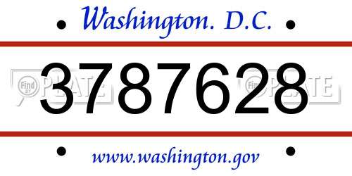 3787628 District Of Columbia License Plate