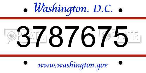 3787675 District Of Columbia License Plate