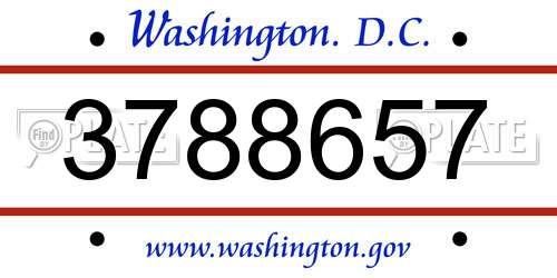 3788657 District Of Columbia License Plate